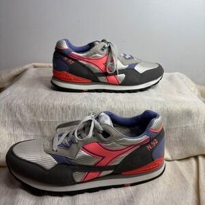 Diadora N 92 Sneakers Athletic Shoes Grey Coral Purple Womens Size 8